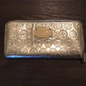 Michael Kors Jet Set Mono Mirror Metallic Wallet